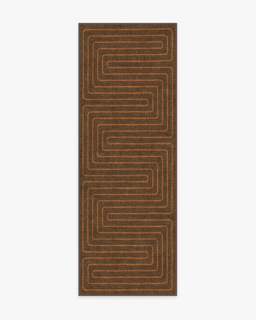 Jonathan Adler Labyrinth Brown & Orange Tufted Rug