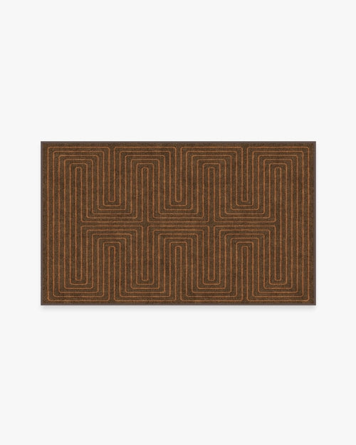 Jonathan Adler Labyrinth Brown & Orange Tufted Rug