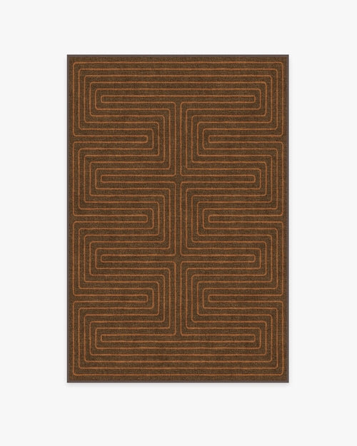 Jonathan Adler Labyrinth Brown & Orange Tufted Rug