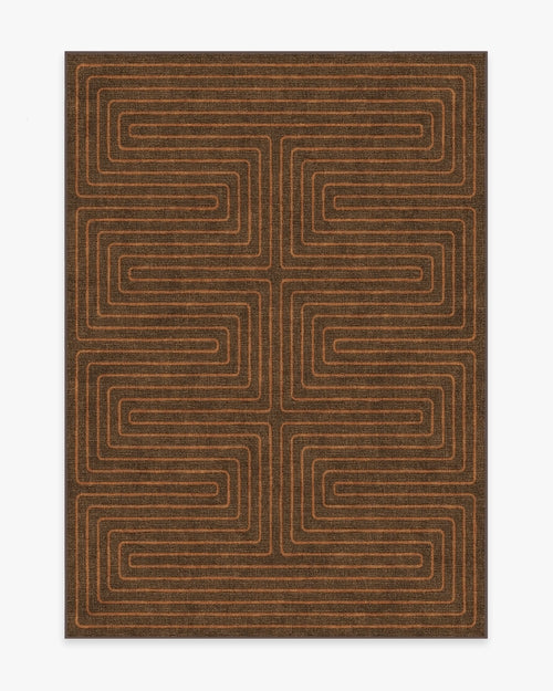 Jonathan Adler Labyrinth Brown & Orange Tufted Rug