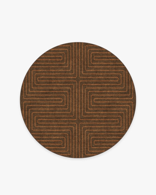 Jonathan Adler Labyrinth Brown & Orange Tufted Rug