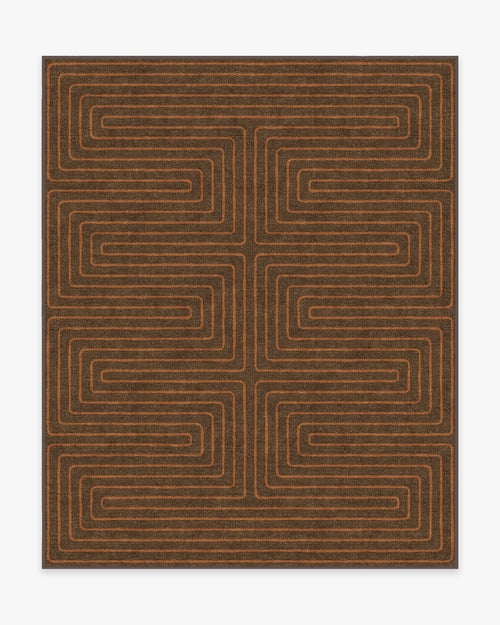 Jonathan Adler Labyrinth Brown & Orange Tufted Rug