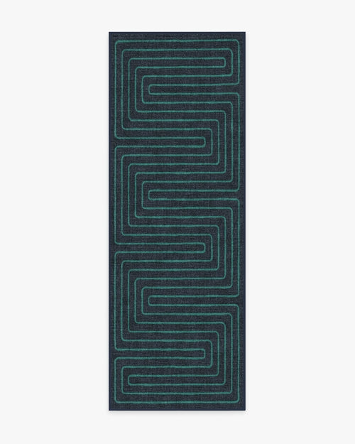 Jonathan Adler Labyrinth Navy & Teal Tufted Rug
