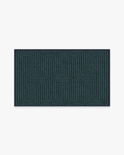 Jonathan Adler Labyrinth Navy & Teal Tufted Rug