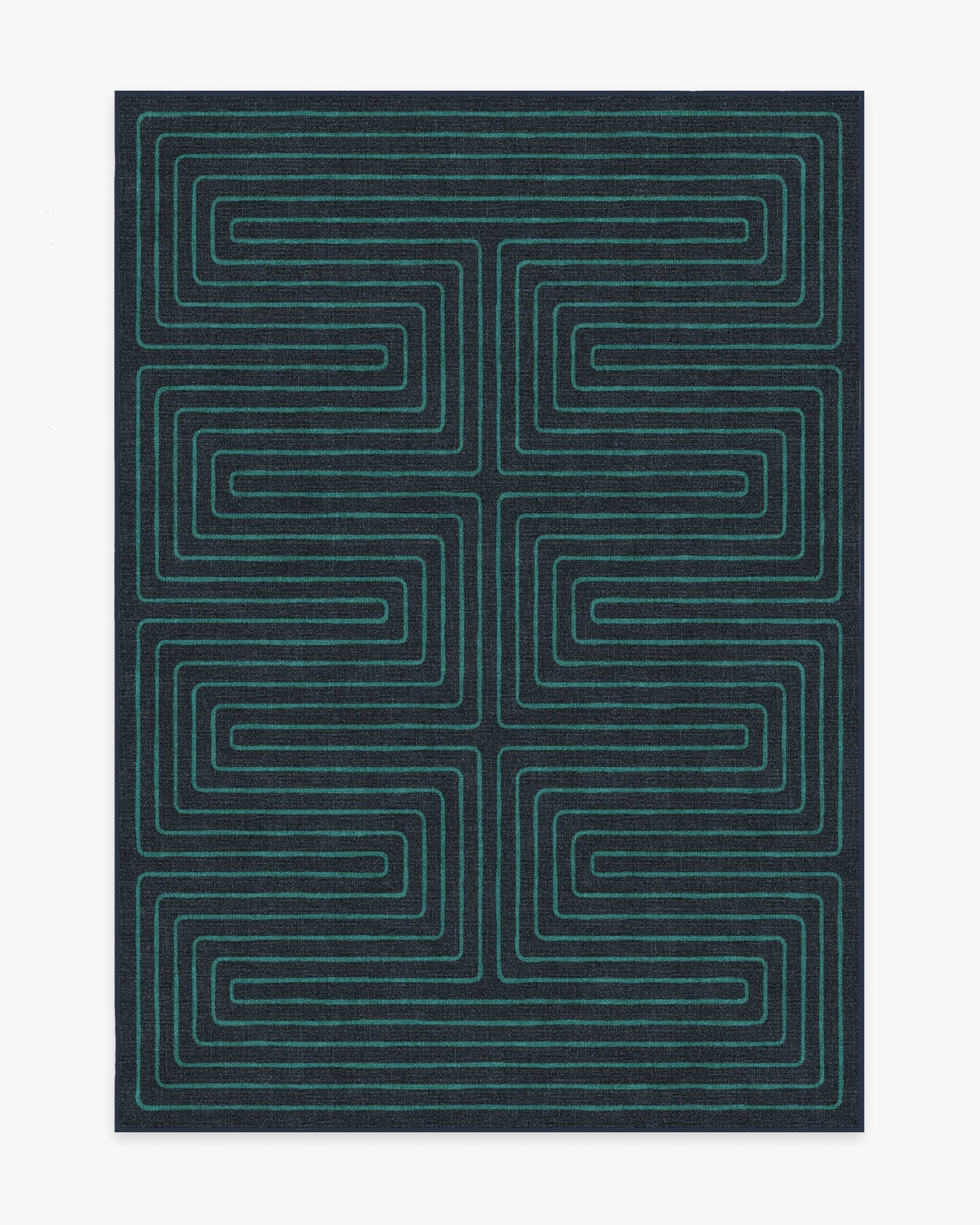 Jonathan Adler Labyrinth Navy & Teal Tufted Rug