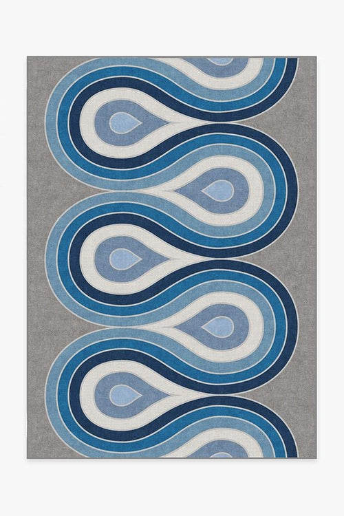 Jonathan Adler Milano Blue Steel Tufted Rug