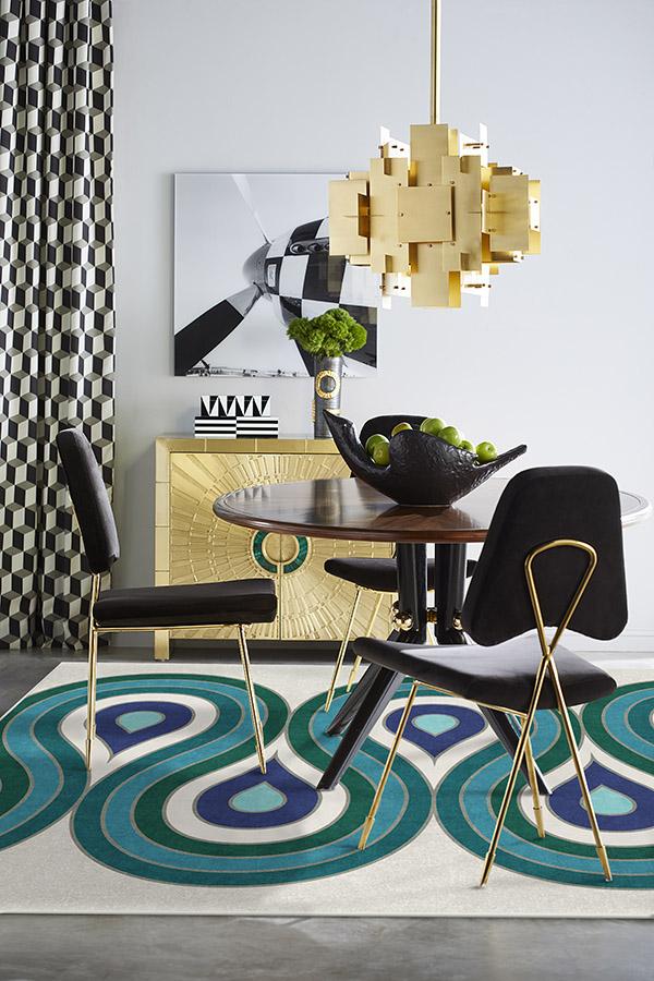 Jonathan Adler Milano Peacock Tufted Rug