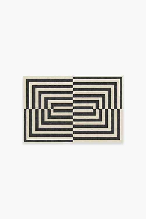 Jonathan Adler Op Art Charcoal Tufted Rug