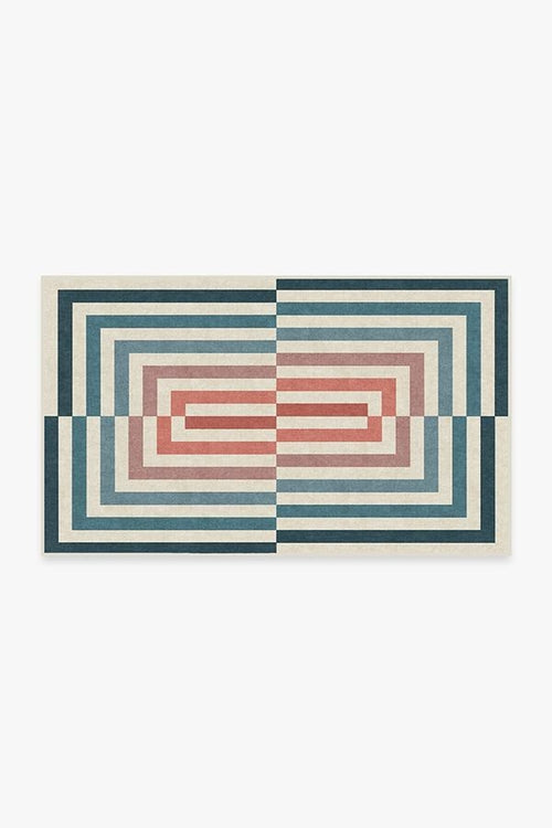 Jonathan Adler Op Art Teal Tufted Rug