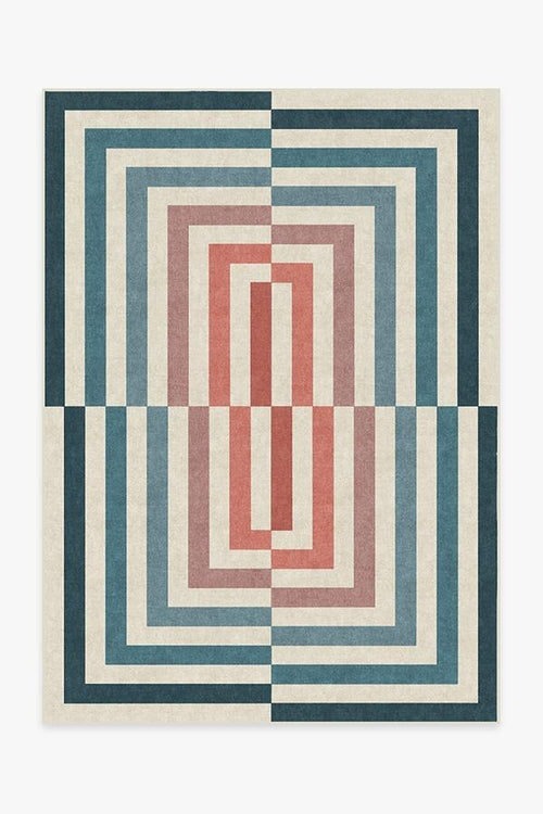 Jonathan Adler Op Art Teal Tufted Rug