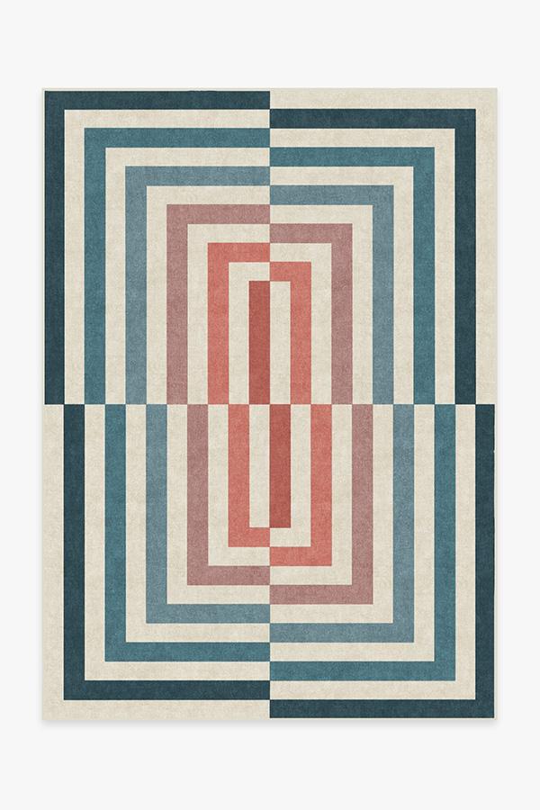 Jonathan Adler Op Art Teal Tufted Rug