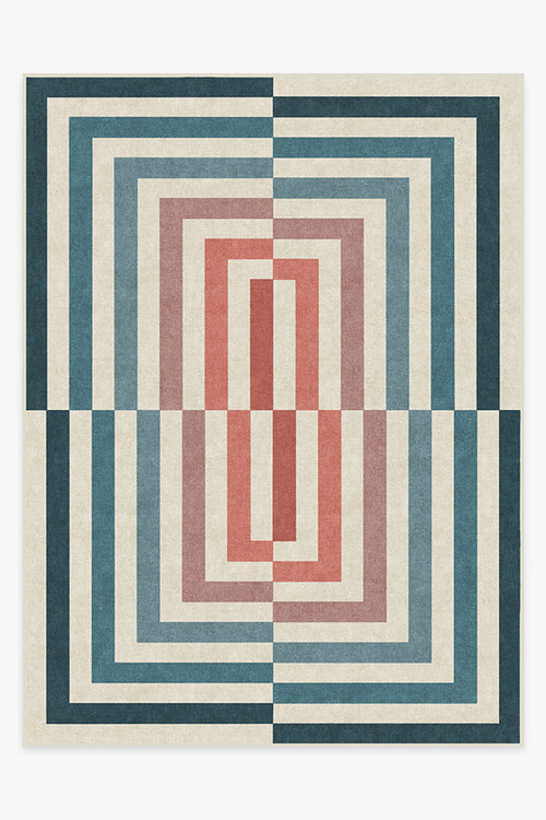Jonathan Adler Op Art Teal Tufted Rug