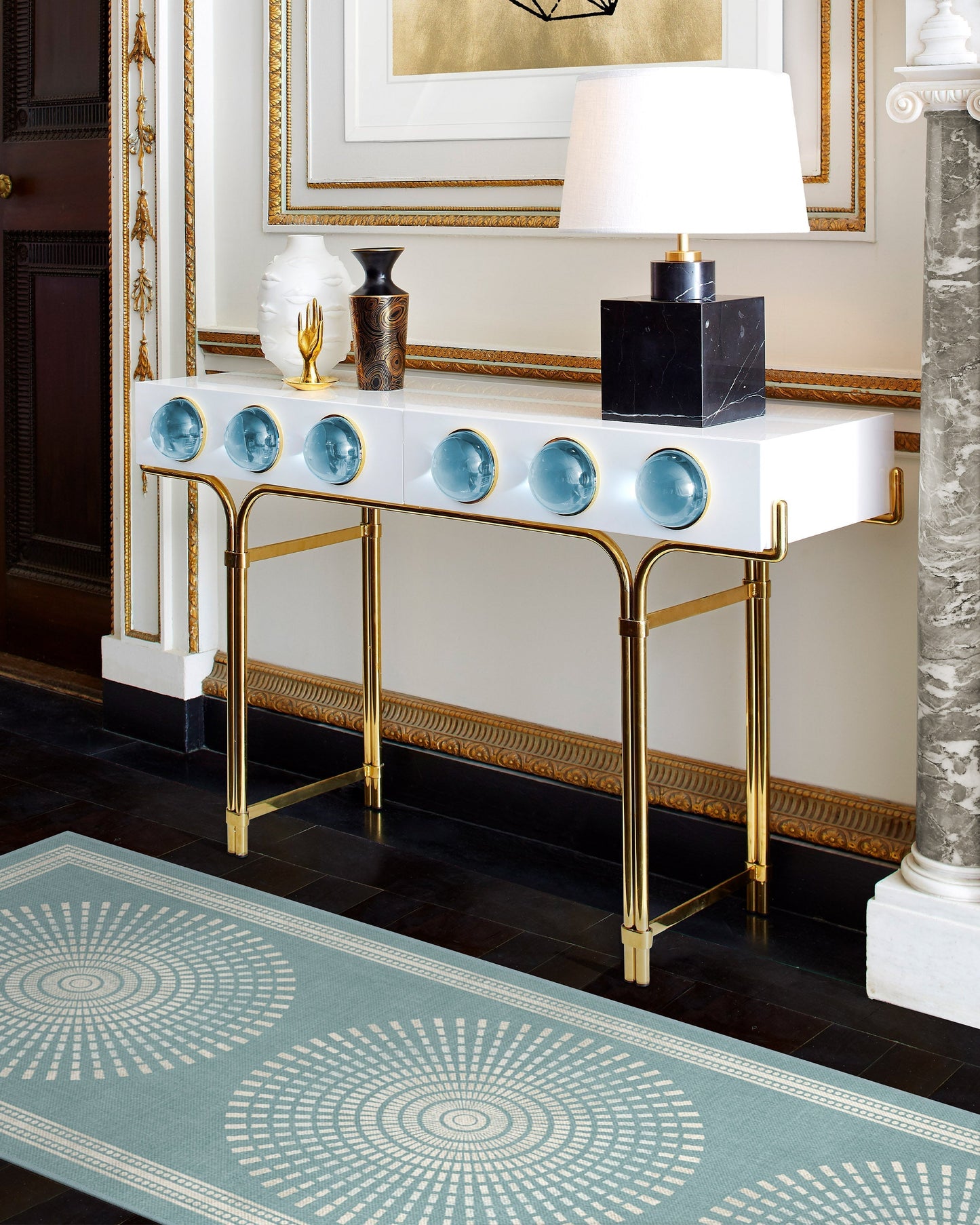 Jonathan Adler Santorini Blue Tufted Rug