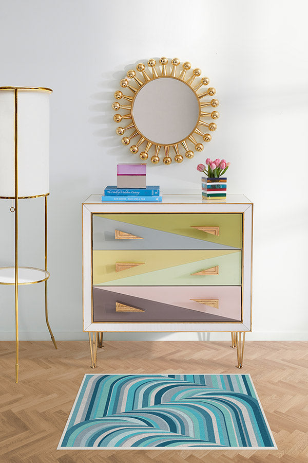 Jonathan Adler Waterfall Ocean Blue Rug