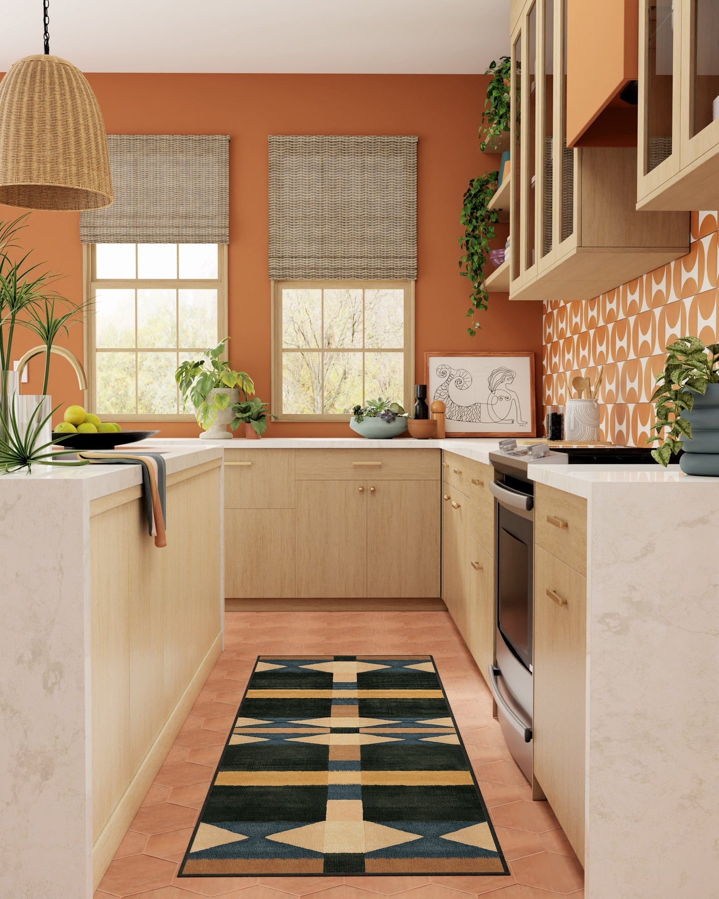 Justina Blakeney Ella Peach & Pine Tufted Rug