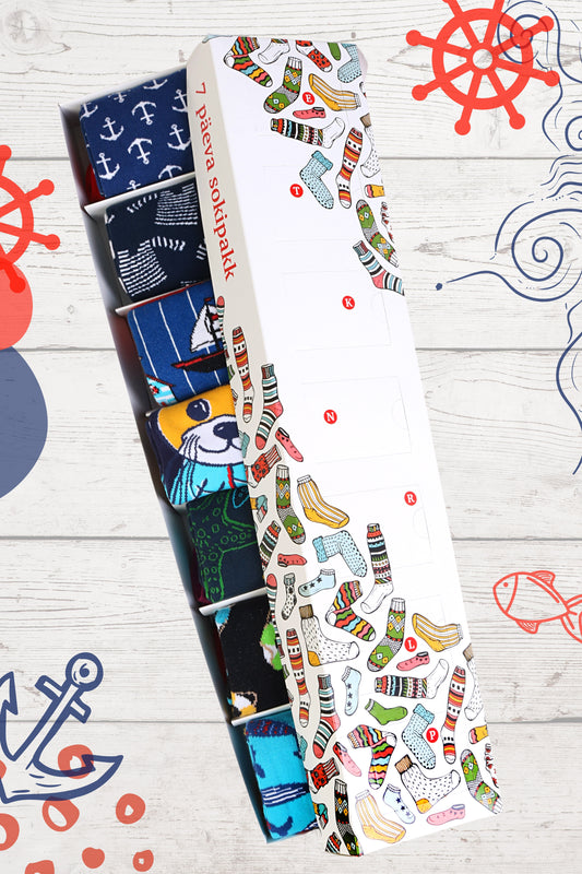 SEAMAN gift box with 7 sock pairs for every week d