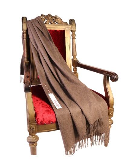 Alpaca wool light brown plaid