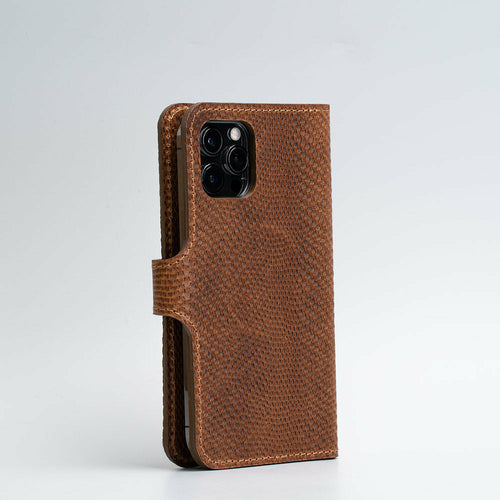 Leather iPhone folio wallet with Magsafe vol.4.0 - Snake print - SALE
