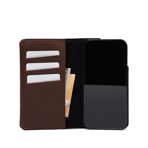 iPhone 15 series Leather Folio Case Wallet with MagSafe - The