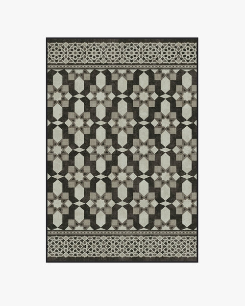 Martyn Lawrence Bullard Emir Black & Ivory Tufted Rug