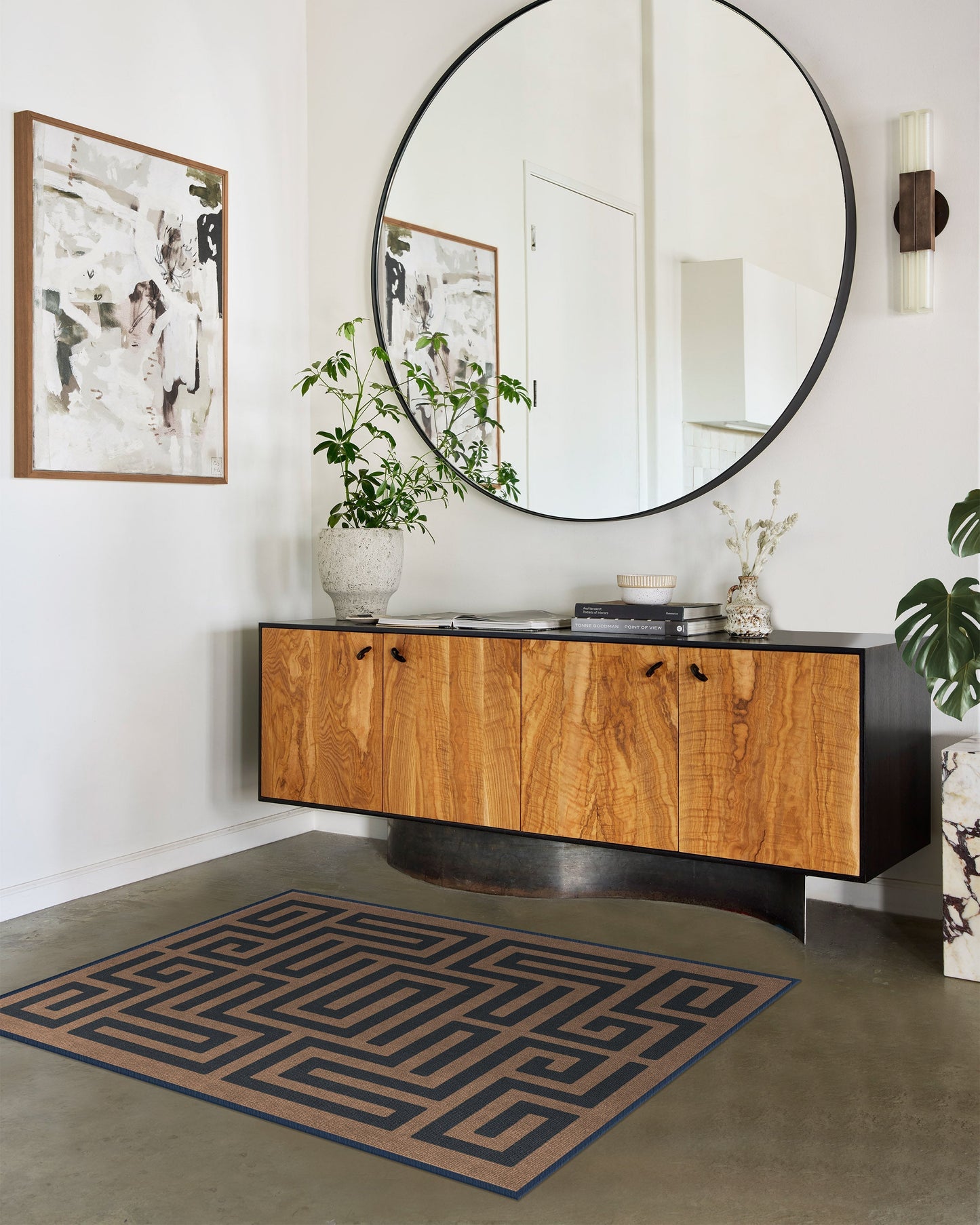 Maze Navy & Natural Rug