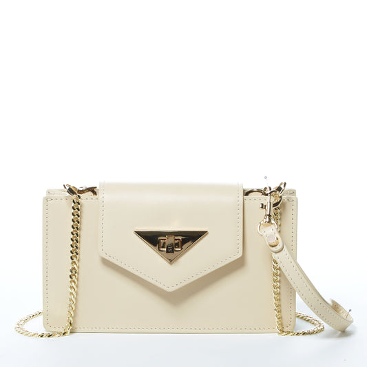 SUSU Off White Bag Mini Crossbody Purse Cream Leather Wristlet Women's