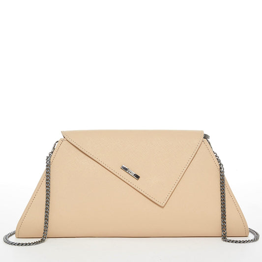 SUSU Leather Clutch Bag Nude Clutch Purse Beige Evening Bag Tan