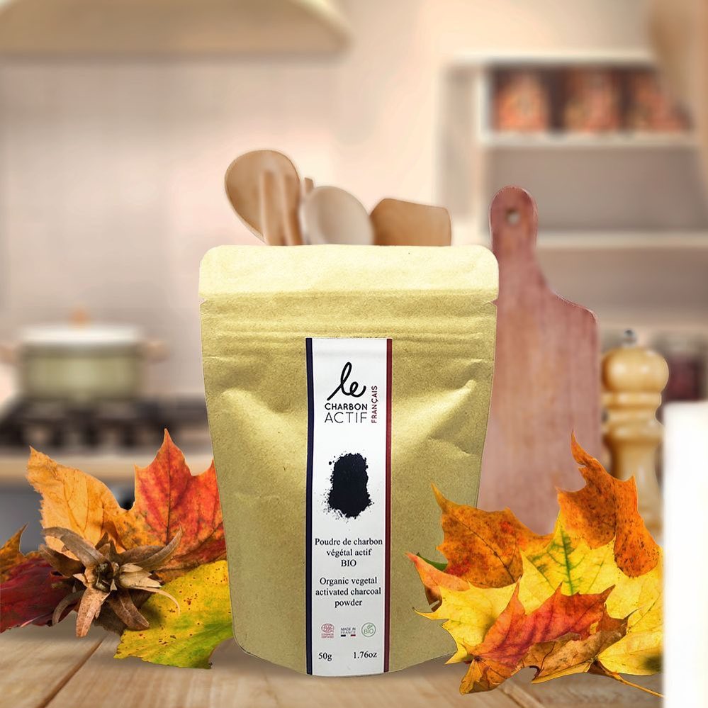 Charbon végétal actif français BIO en poudre