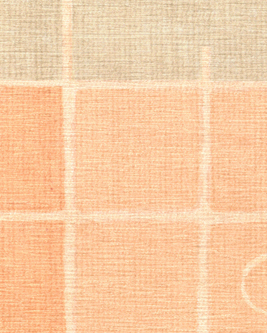 Pantone Peach Fuzz Neutral Grid Play Tufted Rug