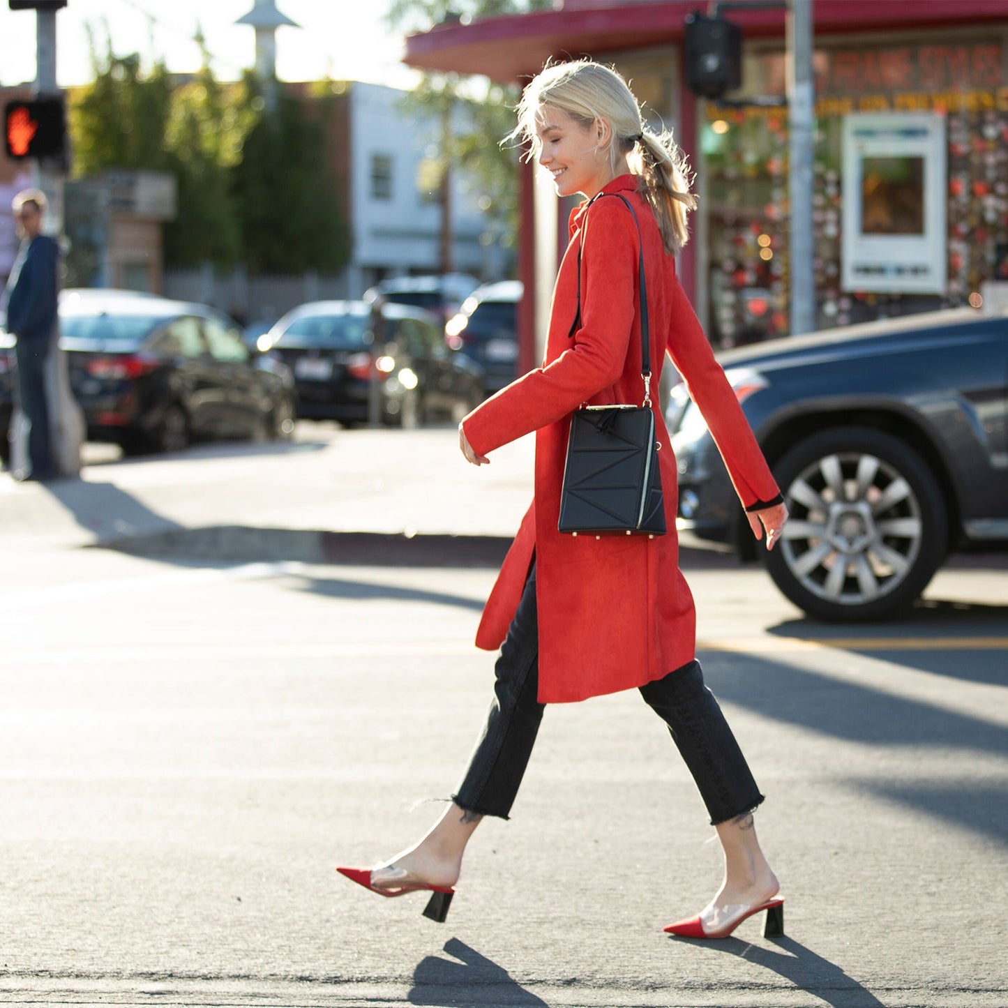 SUSU Black Leather Backpack Purse for Women Unique Convertible