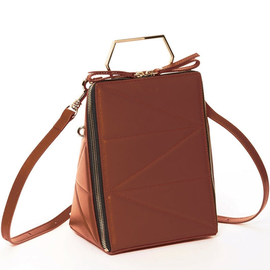 SUSU Brown Leather Backpack Purse for Women Unique Convertible