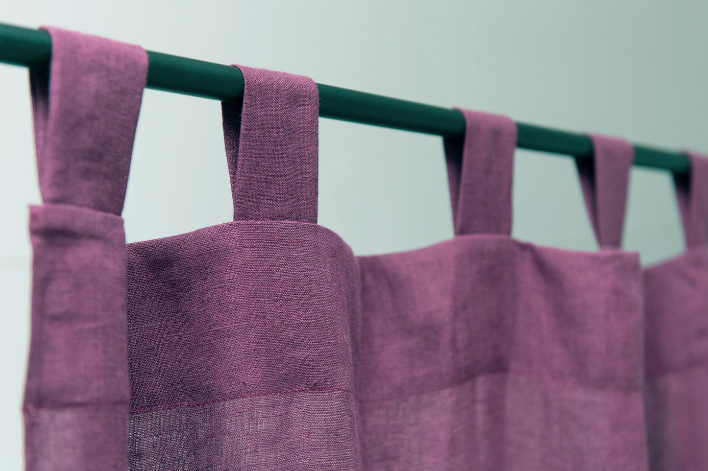 Night Blue linen curtain with tabs