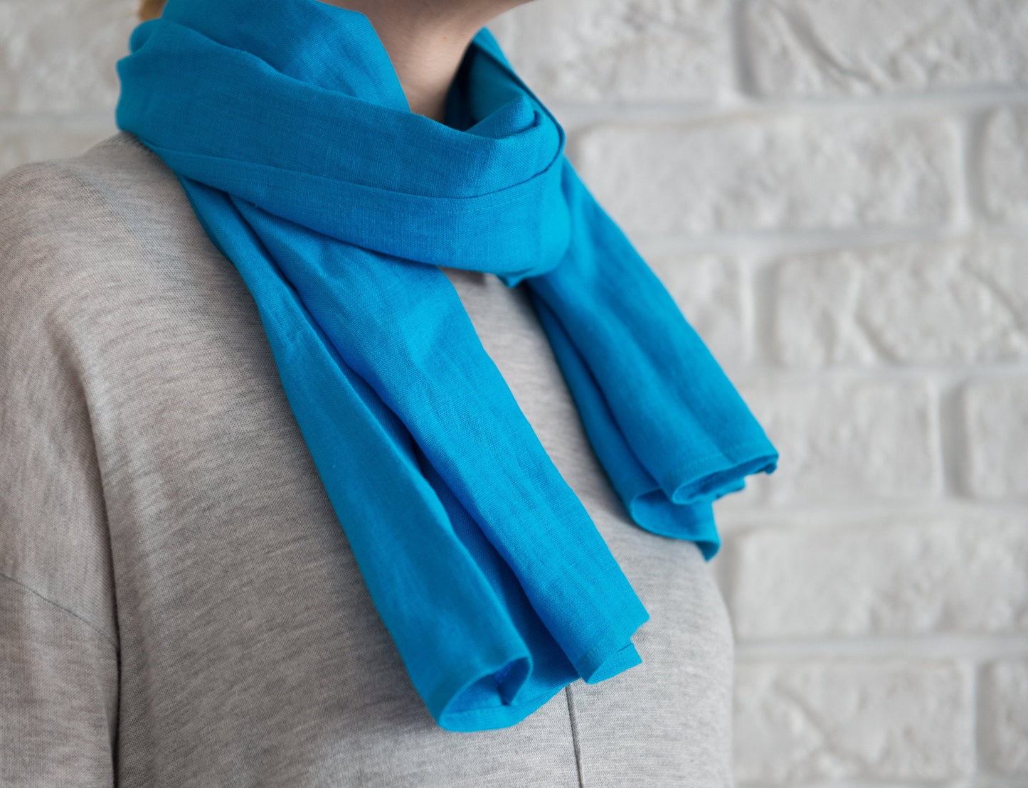 Sky Blue linen scarf