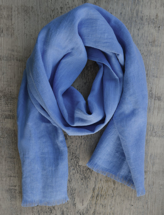 Cornflower Blue linen scarf