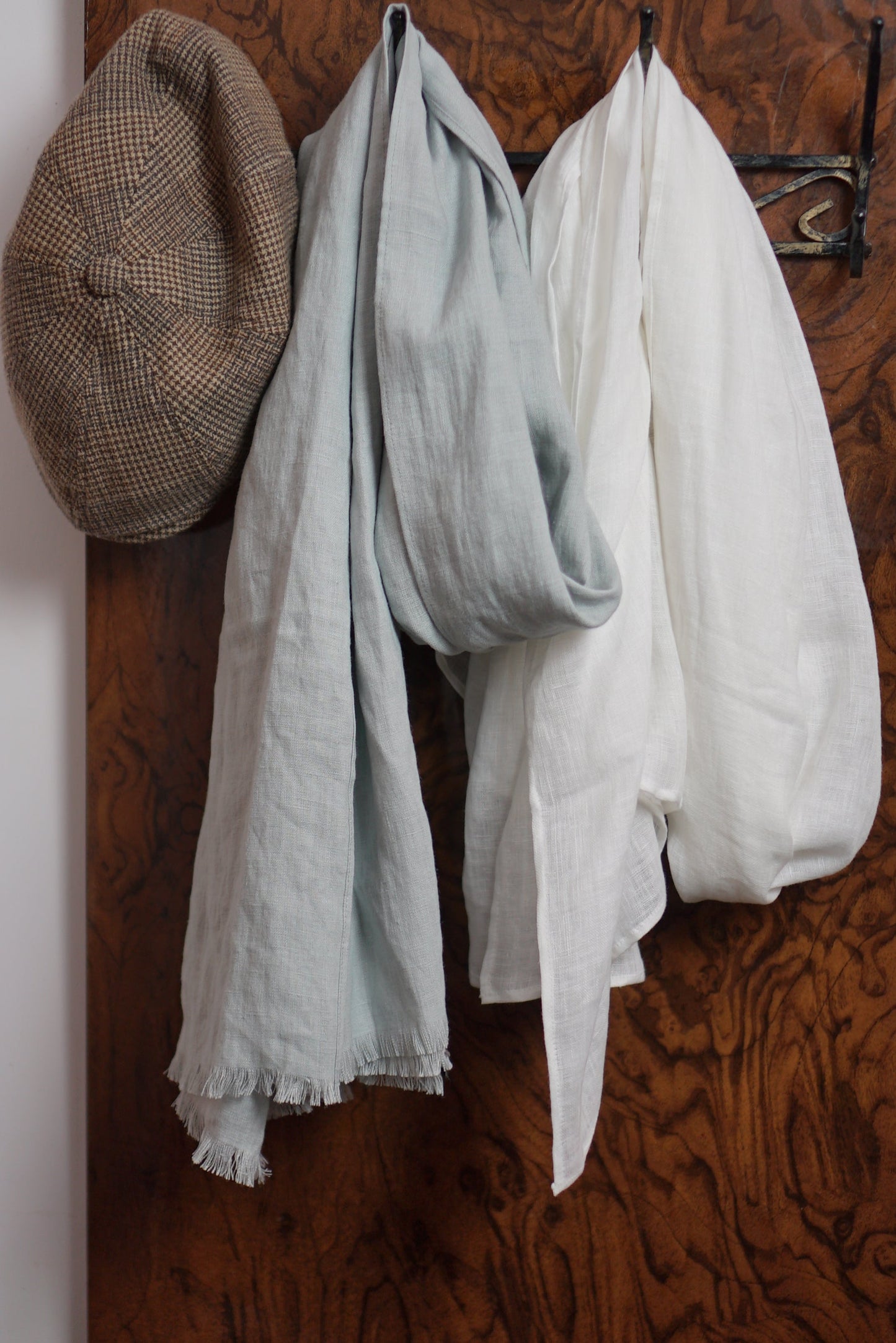 White linen scarf