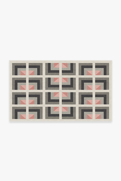 Simone Charcoal Pink Tufted Rug