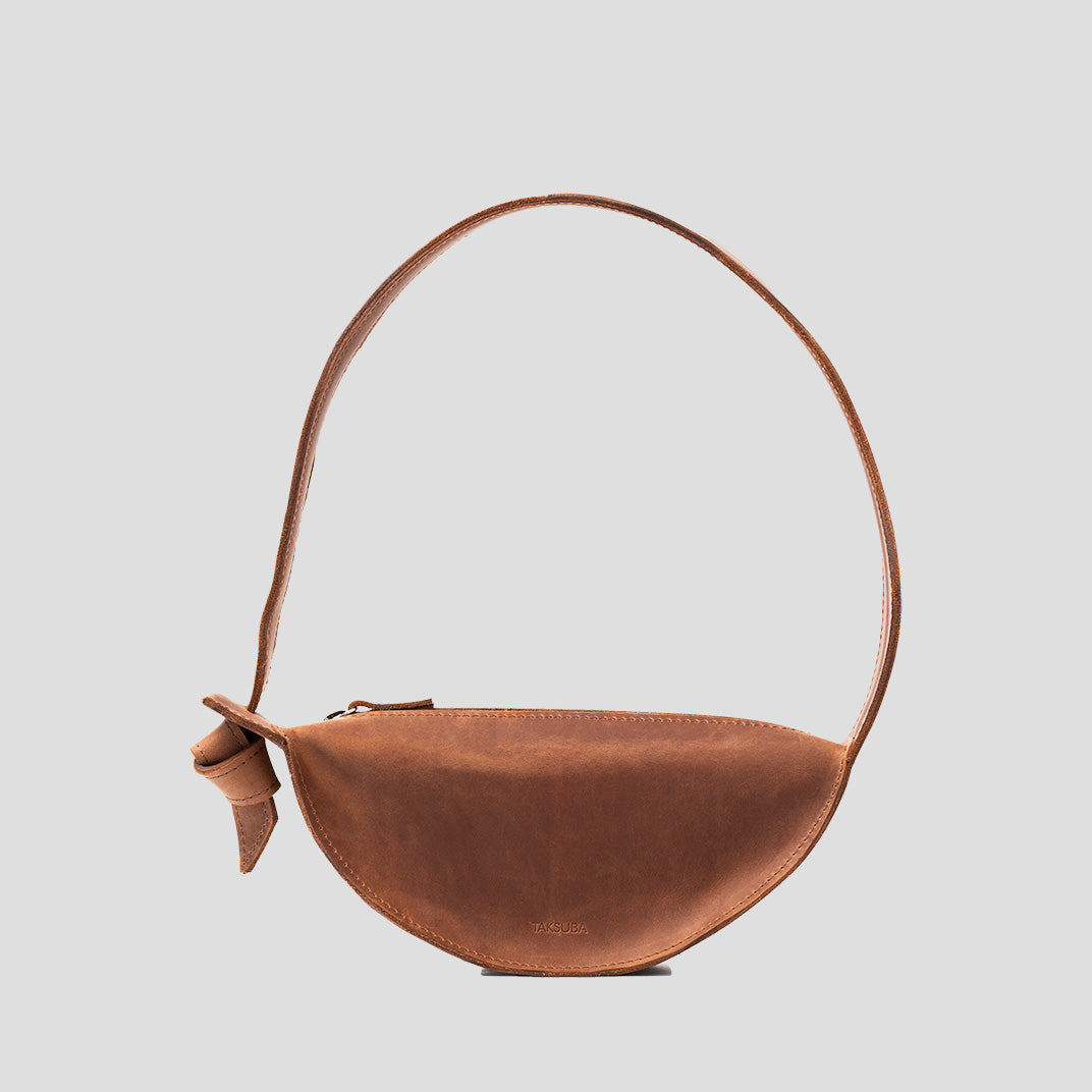 Shoulder Bag - Crescent Cognac Brown)