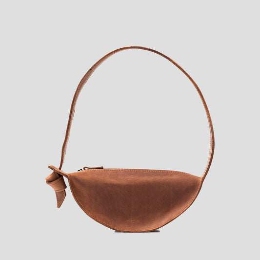 Shoulder Bag - Crescent Cognac Brown)