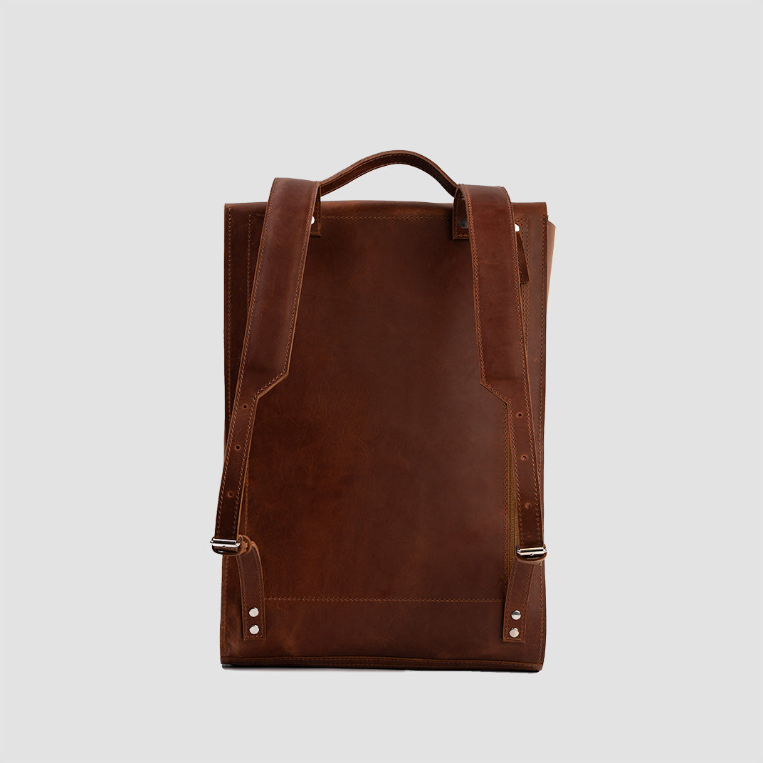 Leather Backpack - Metropolian (Cognac Brown)