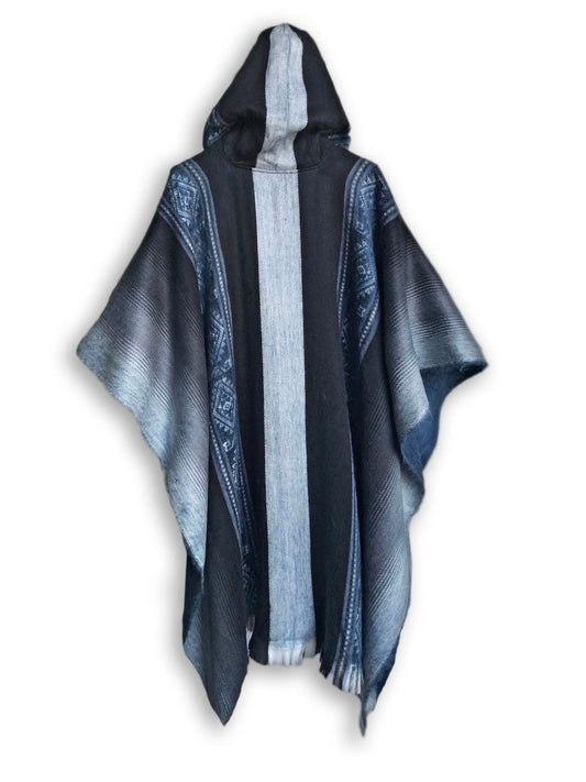 Soft Blues Alpaca Poncho