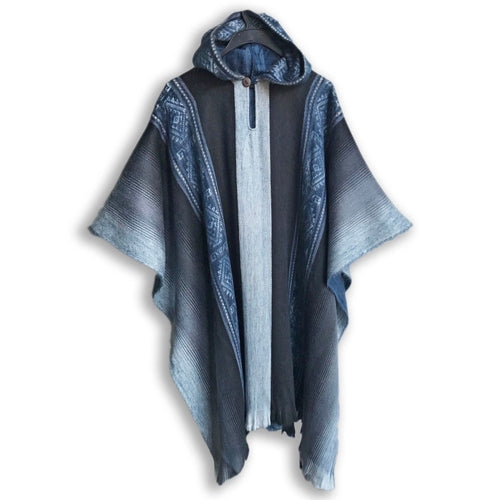 Soft Blues Alpaca Poncho