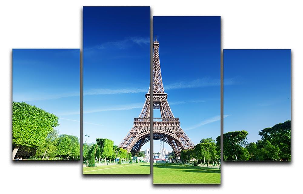 sunny morning and Eiffel Tower 4 Split Panel Canvas
