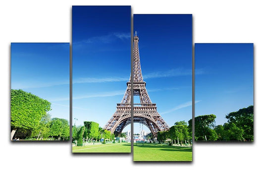 sunny morning and Eiffel Tower 4 Split Panel Canvas