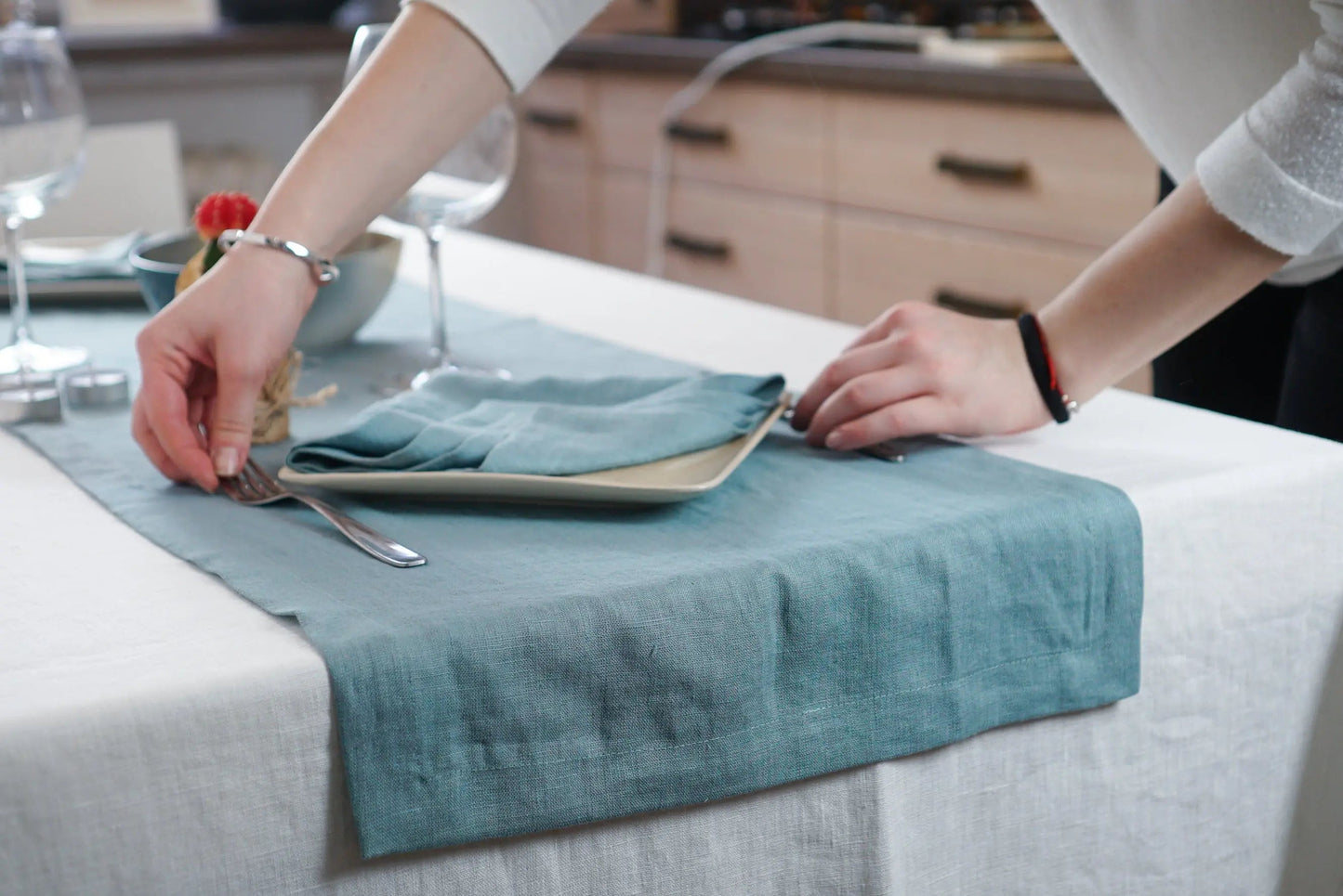 Light Grey linen napkins set