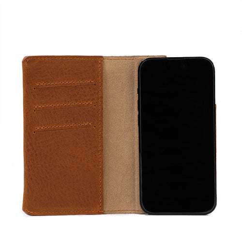 iPhone 15 series Leather Folio Case Wallet with MagSafe - The