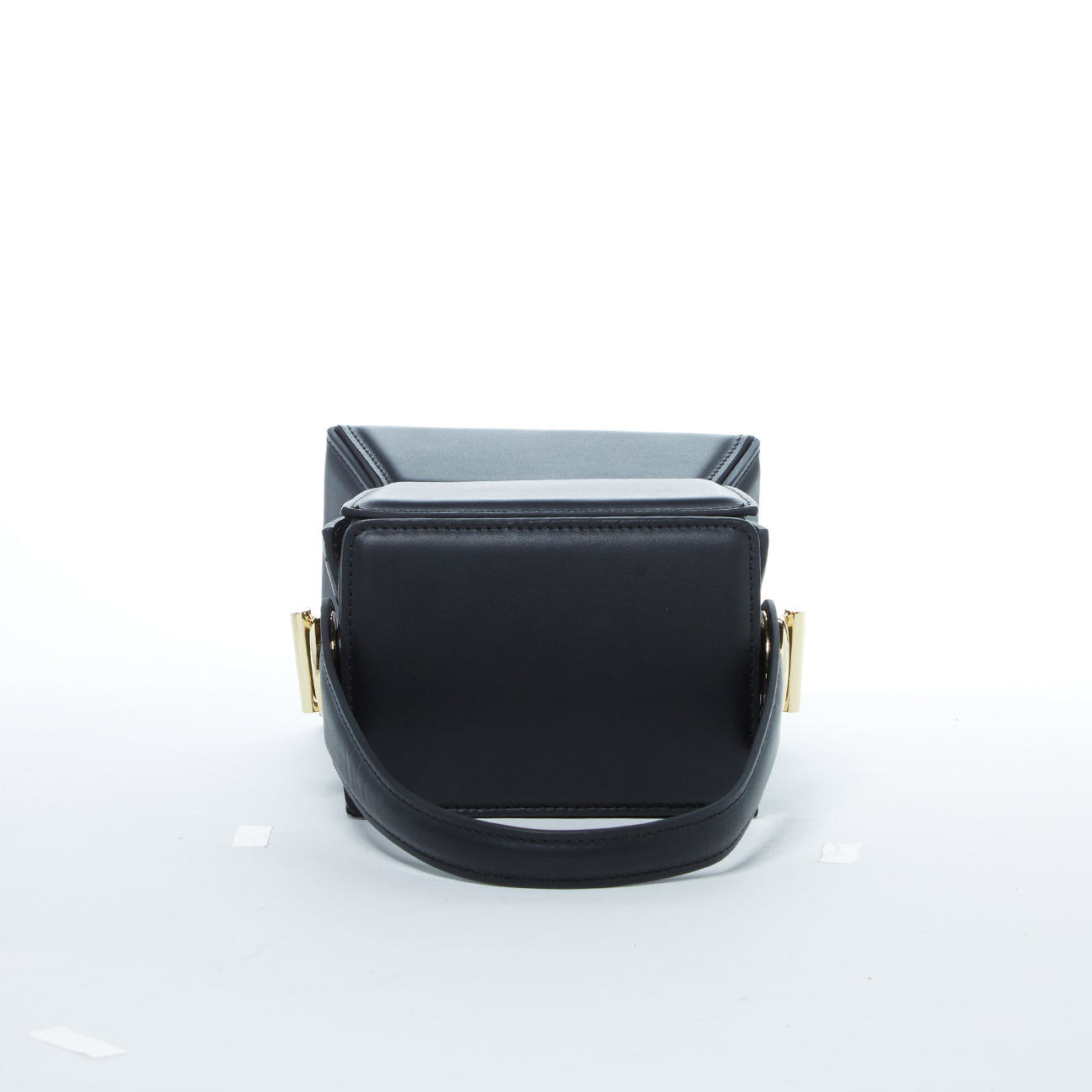 Amber Leather Bucket Purse Black