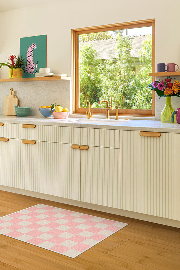 Teresa Checkered Pink Rug