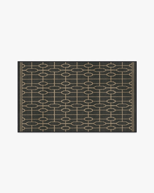 The Hiltons Diana Trellis Black & Gold Tufted Rug