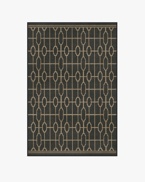The Hiltons Diana Trellis Black & Gold Tufted Rug