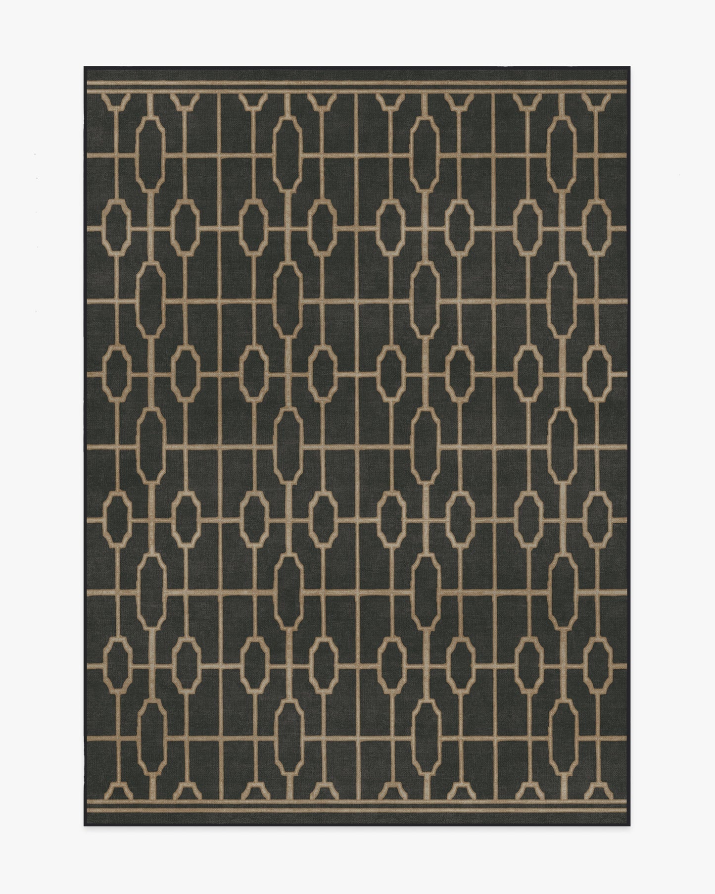 The Hiltons Diana Trellis Black & Gold Tufted Rug